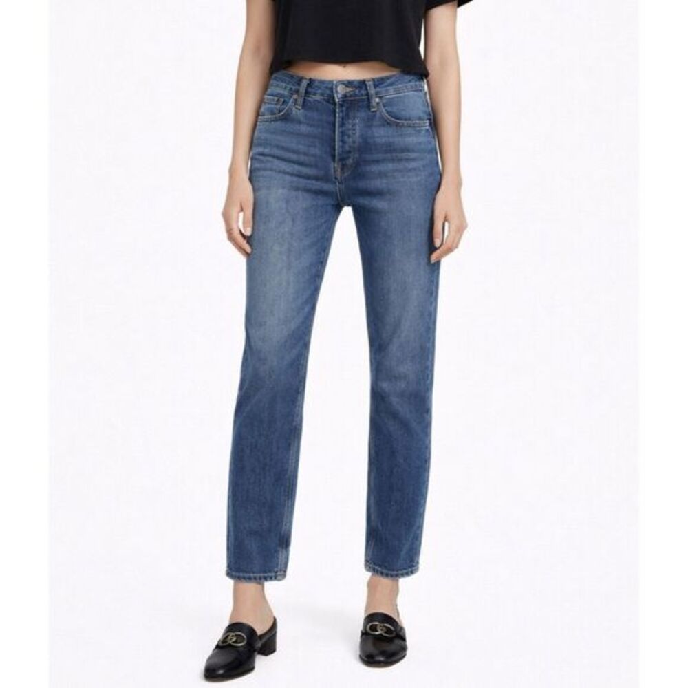 Re/Done High Rise Ankle‎ Crop Jeans Mid70s Blue Women’s Size 25 Button Fly
